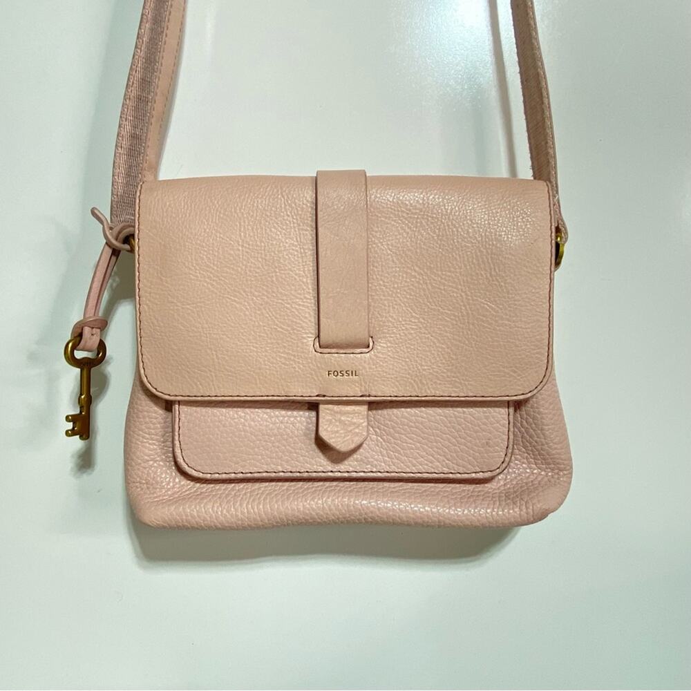 Fossil Kinley Small Crossbody Flap Pale Pink Leather